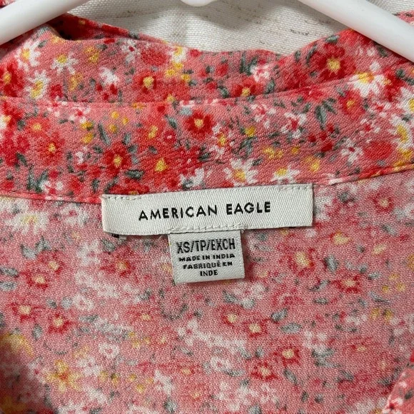 Floral Button-Front Puff-Sleeve Dress - Pink - Picture 2 of 5